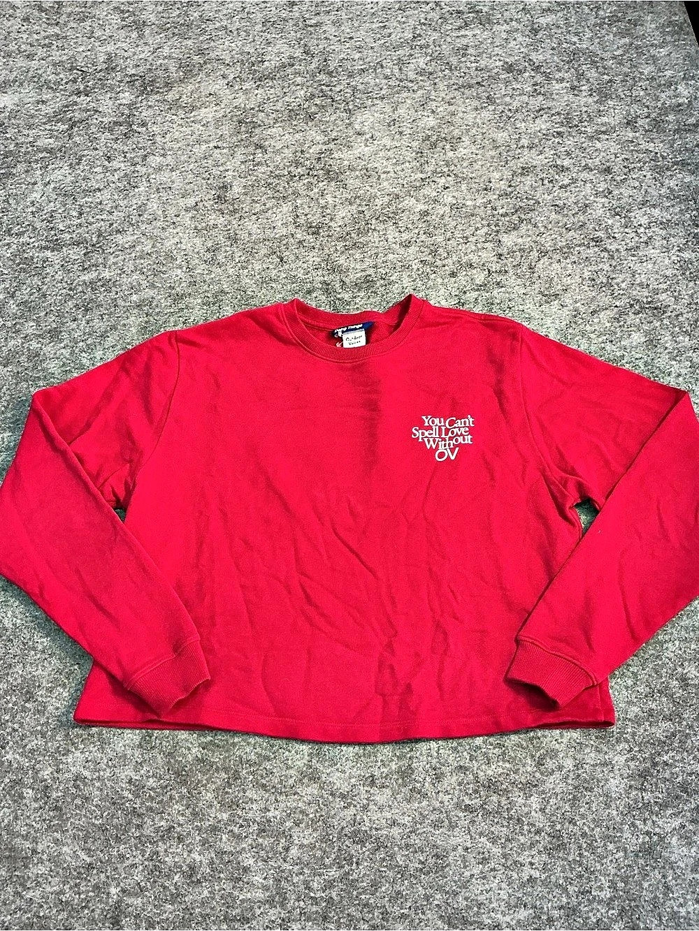Outdoor Voices LOVE! Graphic Crewneck Sweatshirt Red Size Large